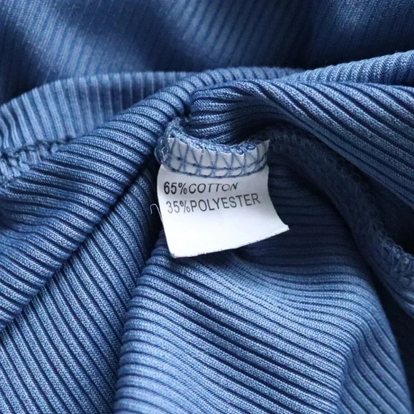 Unbranded Women's Large Blue Sleeveless Ribbed Racerback Buttoned Crew Tank Top - Picture 9 of 10